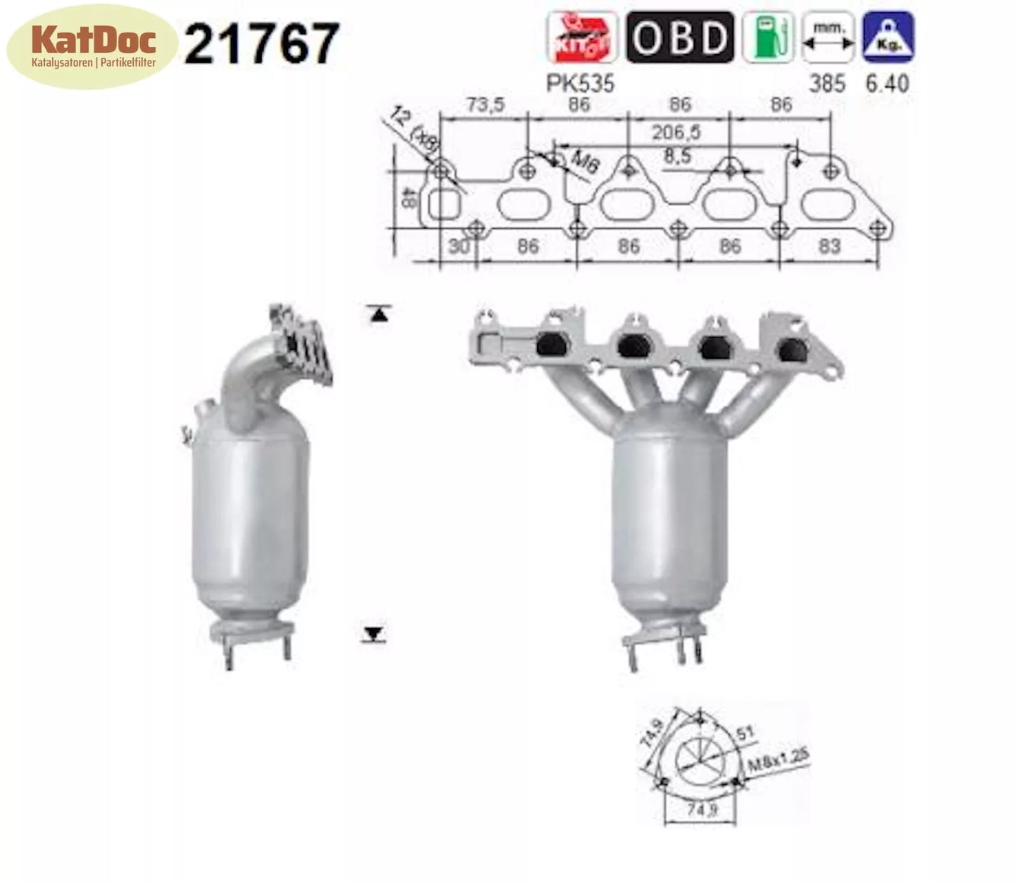 Katalysator Opel AstraH/CorsaC/Meriva A/Tigra TwinTop/Vectra C,Saab9 - 3, Euro 4 - KatDoc