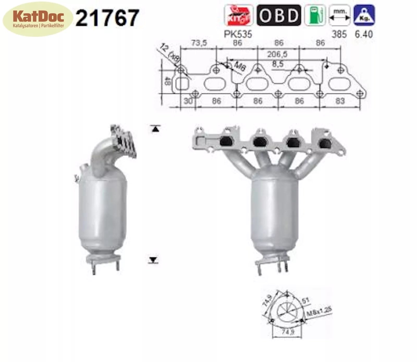 Katalysator Opel AstraH/CorsaC/Meriva A/Tigra TwinTop/Vectra C,Saab9 - 3, Euro 4 - KatDoc