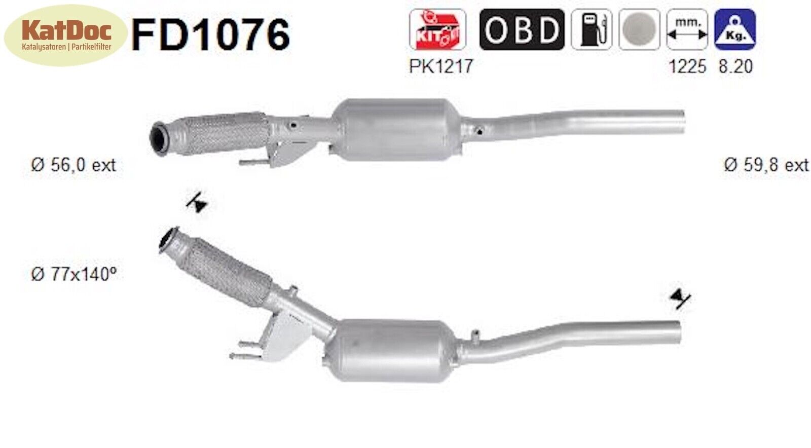 Ruß - Partikelfilter für VW T5/T6, 2.0 TDI, 4motion, Euro 5 - KatDoc