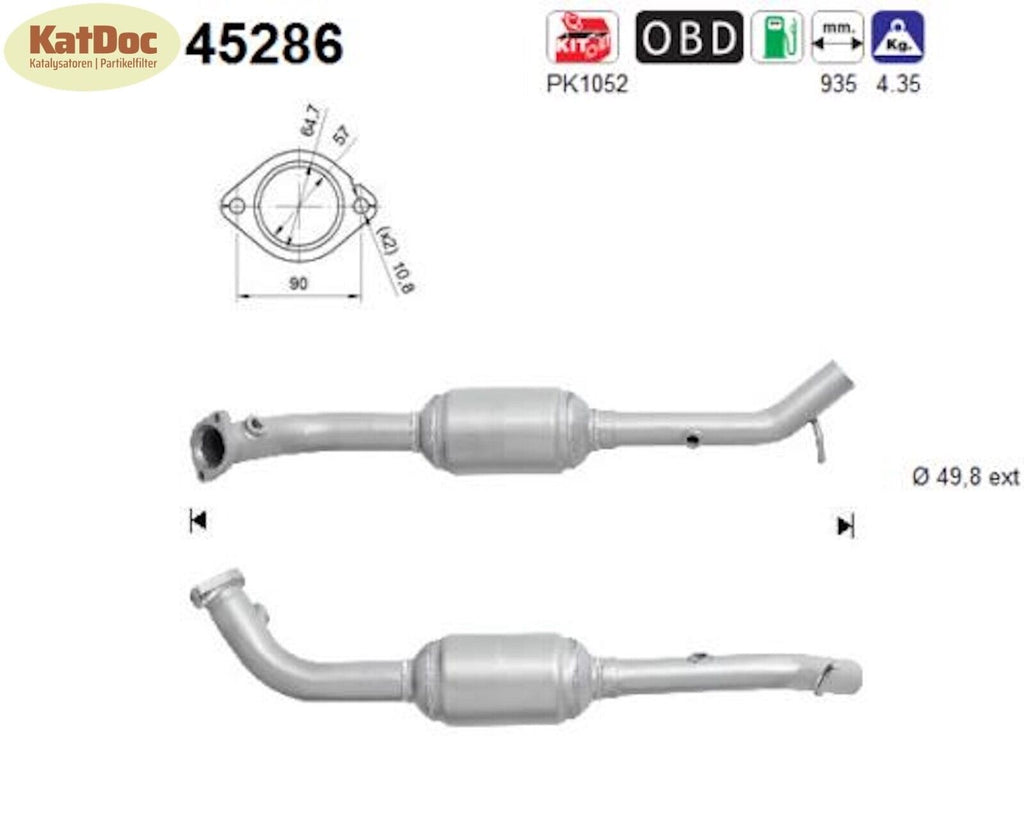 Katalysator BMW X5 E53, 4.4/4.6 i is, 210/235/255kW, links, Euro 4 - KatDoc