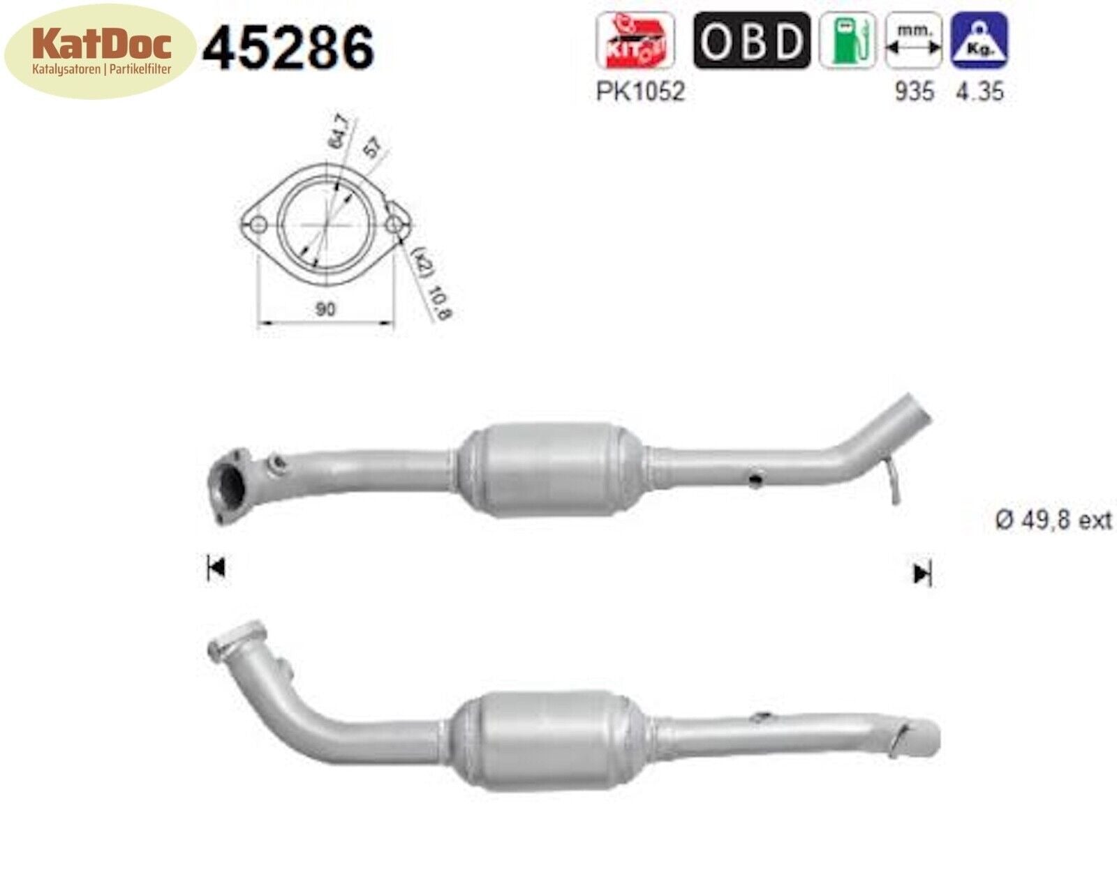 Katalysator BMW X5 E53, 4.4/4.6 i is, 210/235/255kW, links, Euro 4 - KatDoc