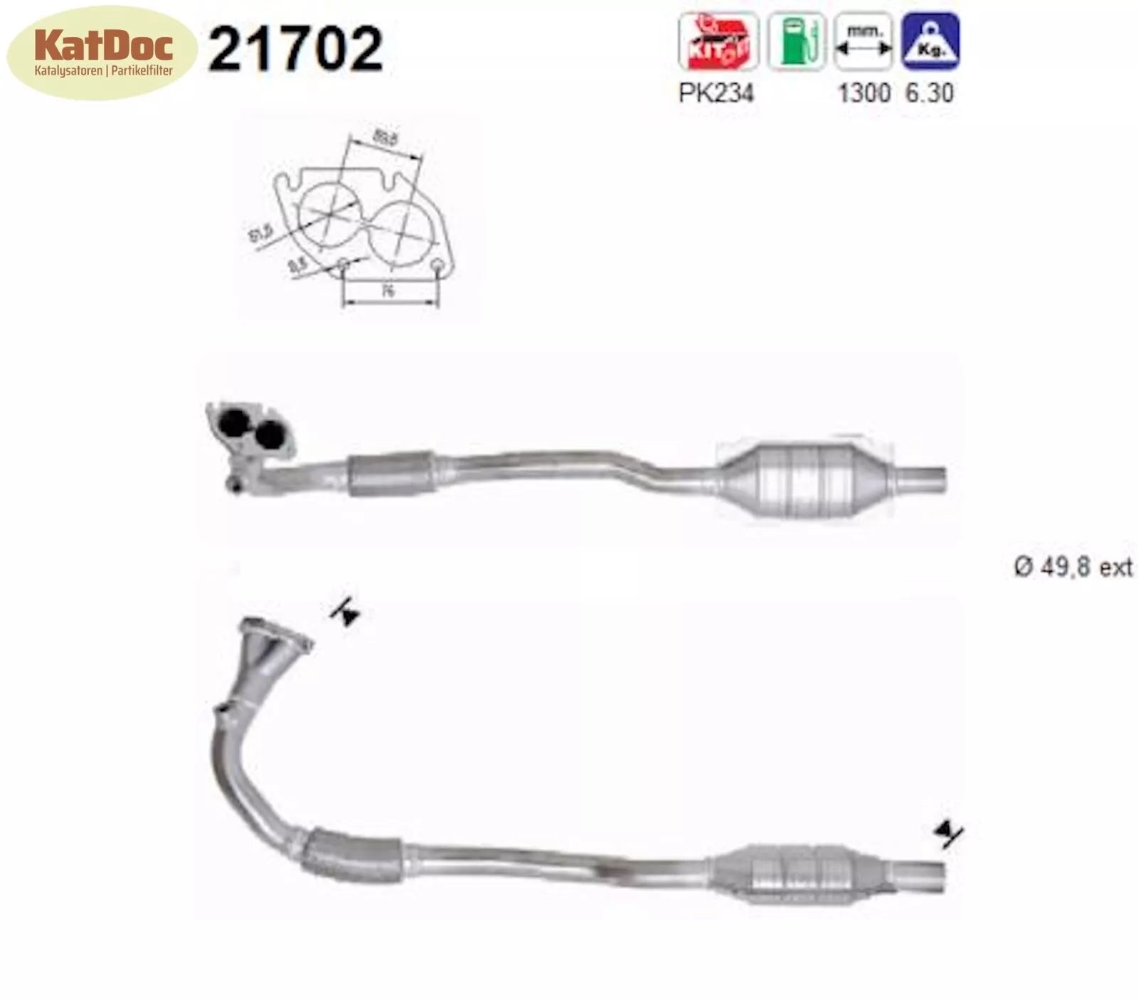 Katalysator für Opel Astra G, 2.0, 16V, 100kW, Euro 1&2 - KatDoc