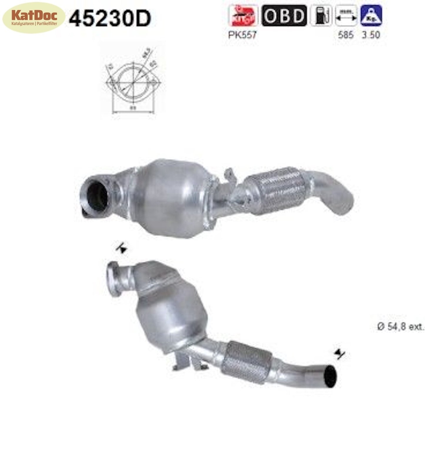 Katalysator BMW 3er E46 330d/xd, 3.0, 135kW, Euro 3 - KatDoc
