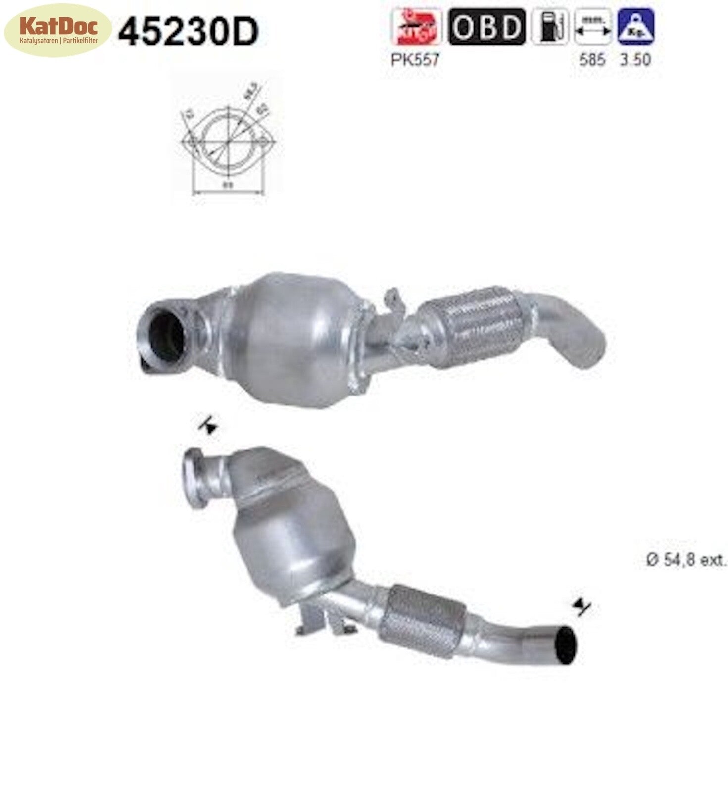 Katalysator BMW 3er E46 330d/xd, 3.0, 135kW, Euro 3 - KatDoc