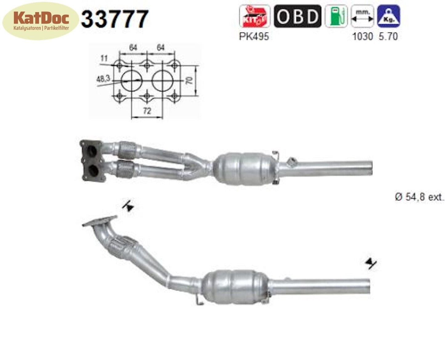 Katalysator für Audi A3 1.8 92kW, Seat Leon/Toledo, 1.8 20V 92kW, Euro 3 - KatDoc
