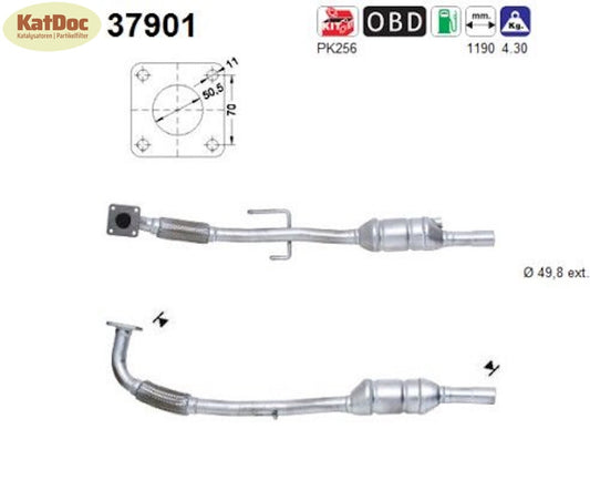 Katalysator für VW Lupo, 1.4 16V, 55kW, Euro 3 - KatDoc