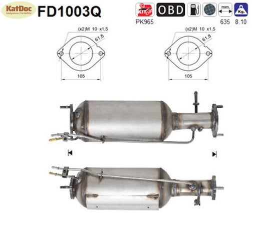 Ruß - Partikelfilter für Ford, Volvo, Silizium, Euro 4 - KatDoc