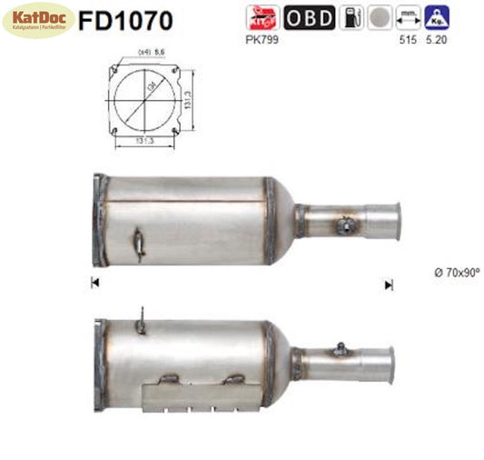 Ruß - Partikelfilter für Citroen C4, Peugeot 308 CC, 2.0 HDi, 103kW, Euro 5 - KatDoc