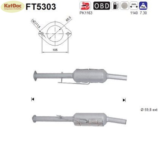 Ruß - Partikelfilter Ford C - Max/Focus/Grand C - Max, 2.0 TDCi, Euro 6 - KatDoc