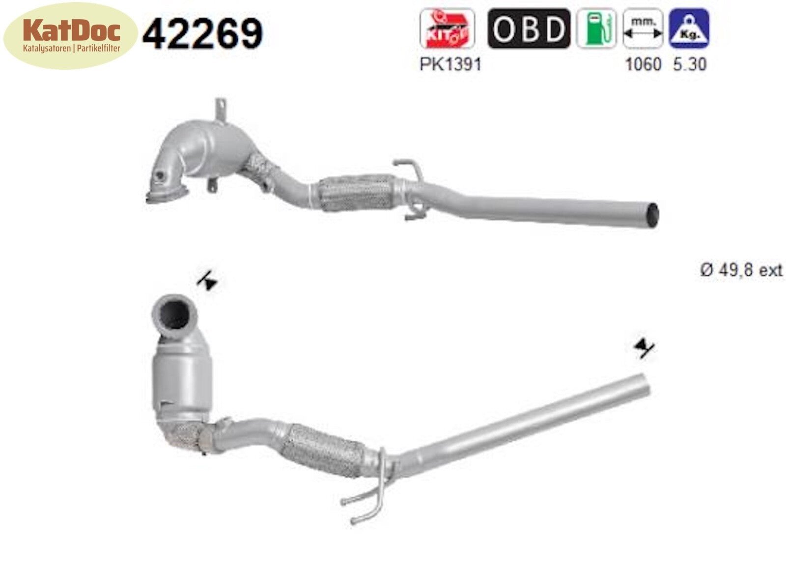 Katalysator für Audi, Seat, Skoda und VW, Euro 6 - KatDoc