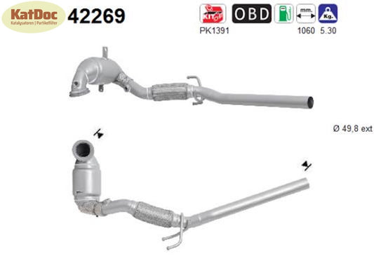 Katalysator für Audi, Seat, Skoda und VW, Euro 6 - KatDoc