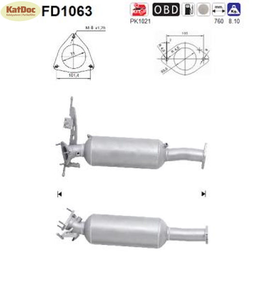 Ruß - Partikelfilter Volvo S60/S80/V60/V70/XC60/XC70, 2.4, Euro 5 - KatDoc