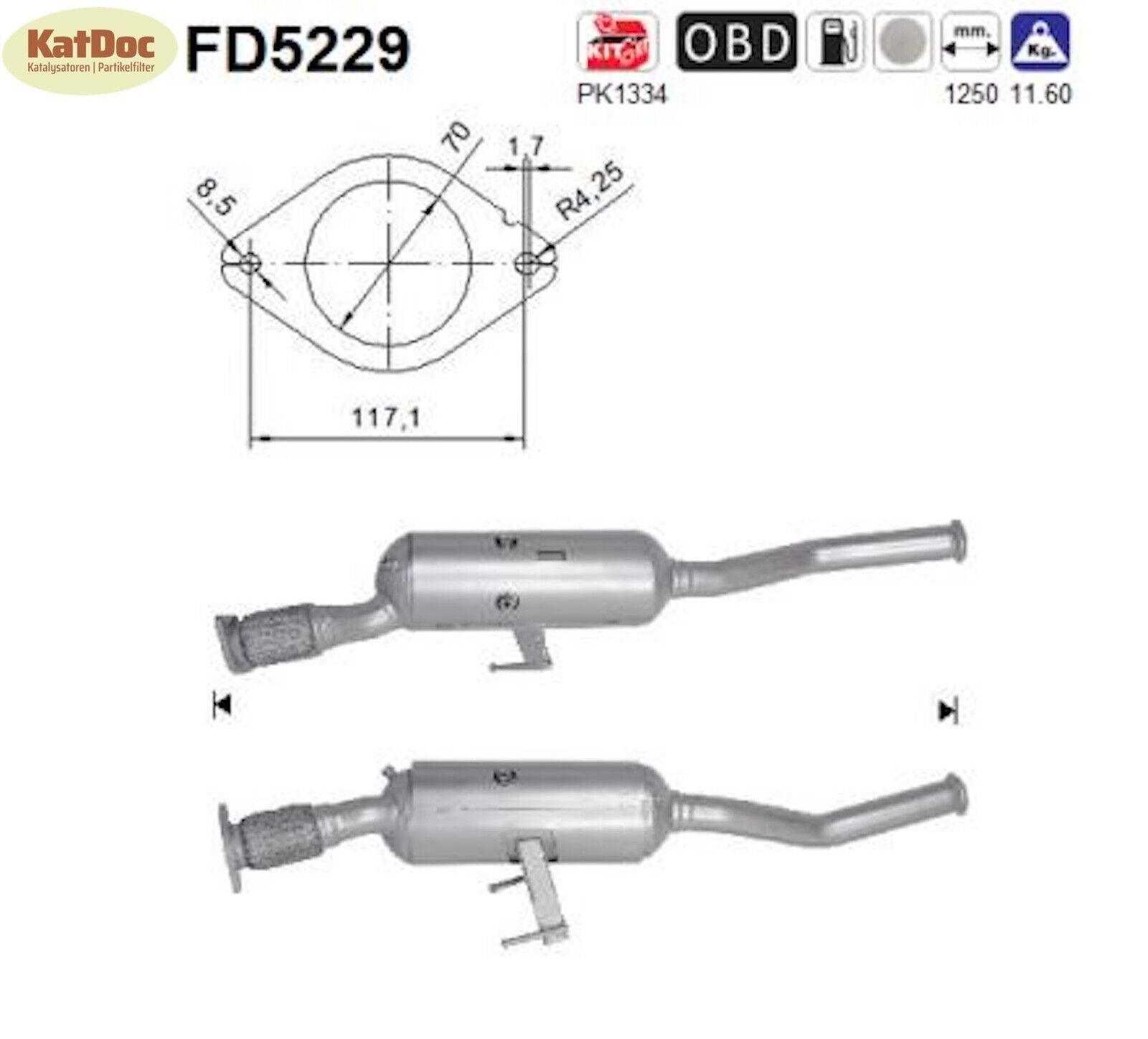 Ruß - Partikelfilter Nissan NV400, Opel Movano, Renault Master, 2.3,RWD,Euro 5 - KatDoc