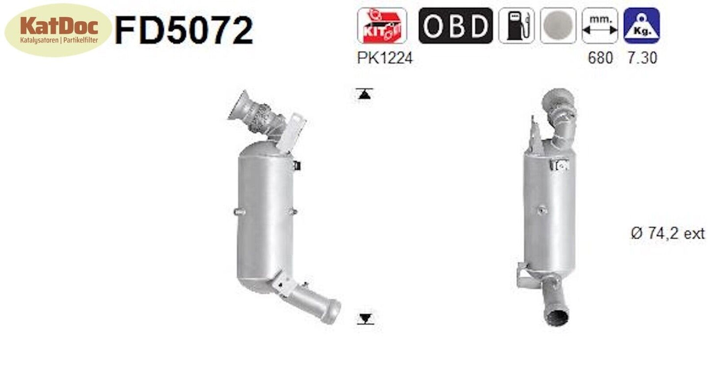 Ruß - Partikelfilter für Mercedes C - Klasse/CLS/E - Klasse, 2.2 CDI, Euro 5 - KatDoc