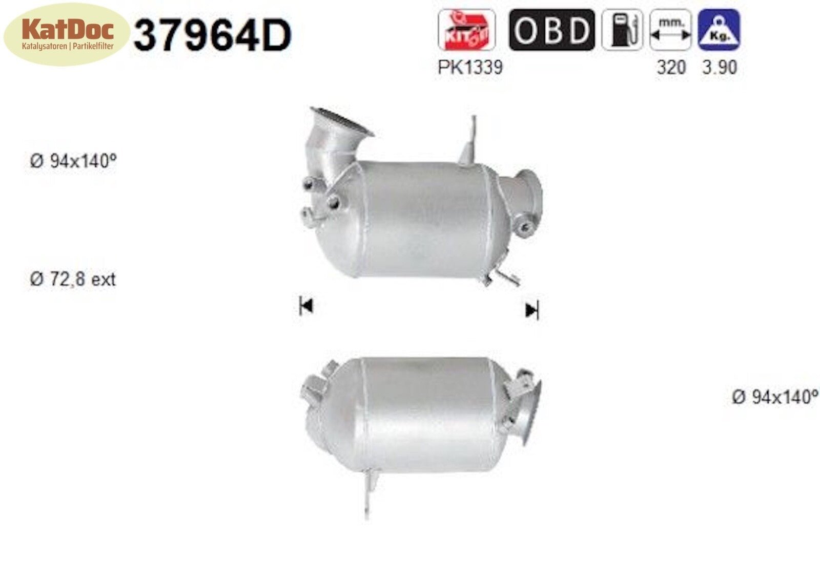 Katalysator für VW Mutivan/Transporter T6, 2.0 TDI, Euro 6 - KatDoc