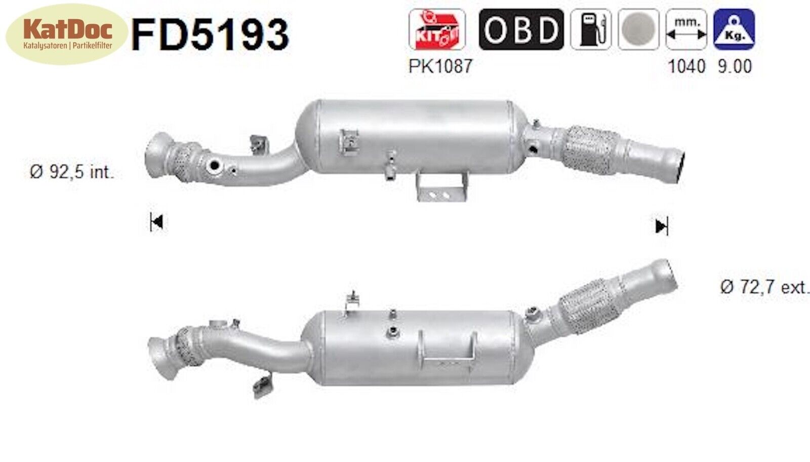 Ruß - Partikelfilter für Mercedes - Benz Sprinter, 2.1 CDI, Euro 6 - KatDoc