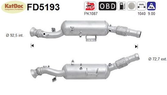Ruß - Partikelfilter für Mercedes - Benz Sprinter, 2.1 CDI, Euro 6 - KatDoc