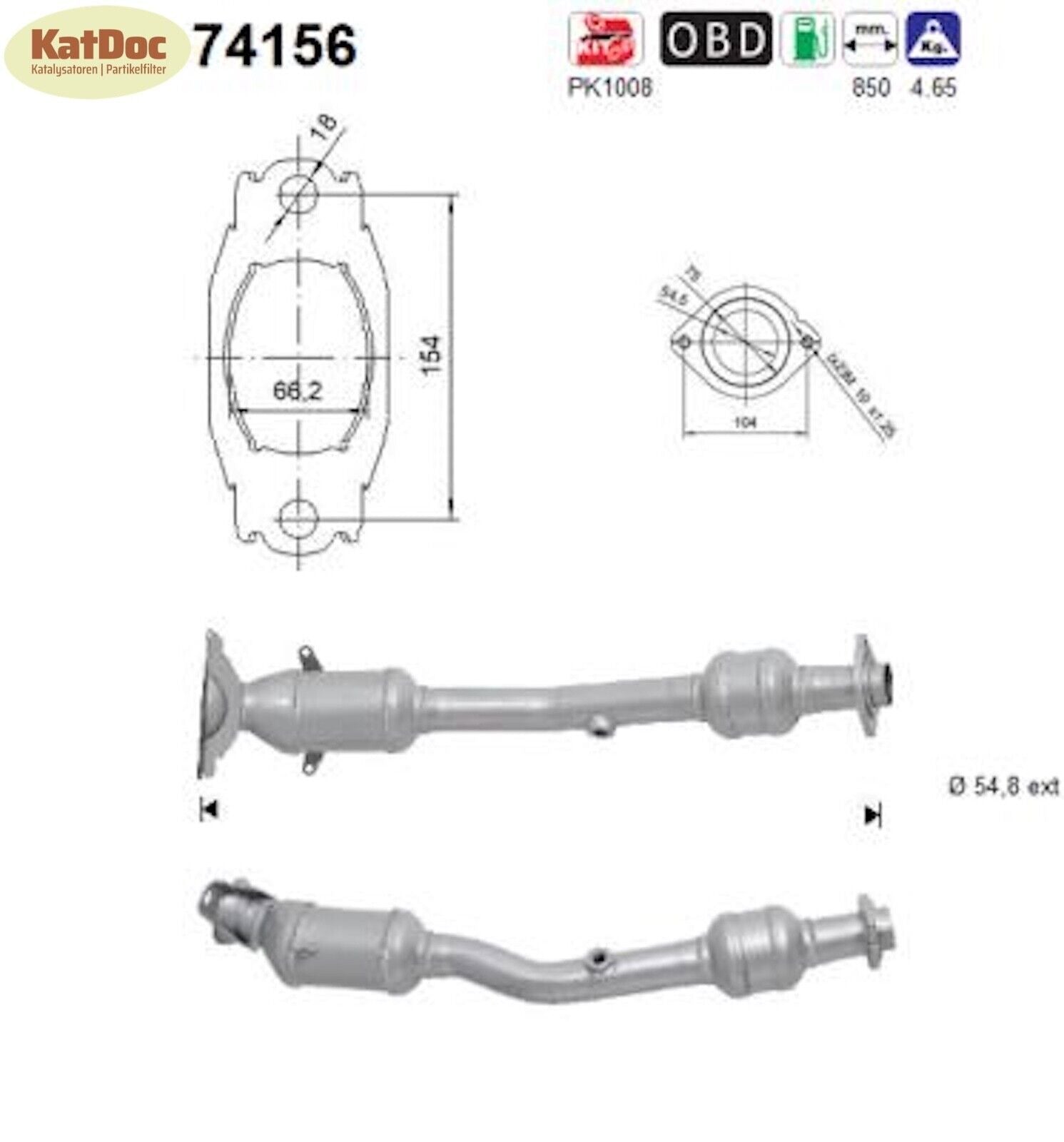 Katalysator für Nissan Juke, 1.6, LPG, CVTC, 69/85/86kW, Euro 5 - KatDoc