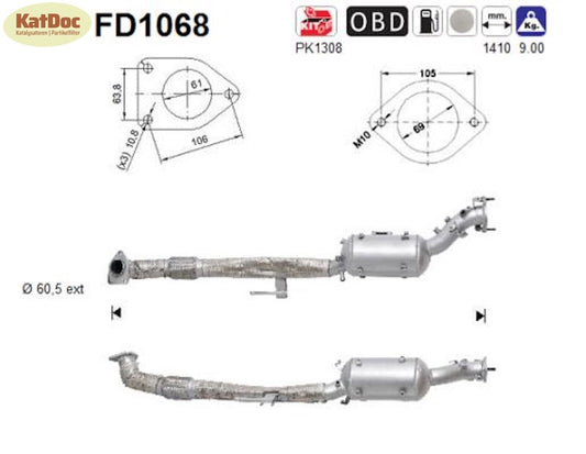 Ruß - Partikelfilter für Nissan Murano 2, 2.5 dCi, 4x4, 140kW, Euro 5 - KatDoc