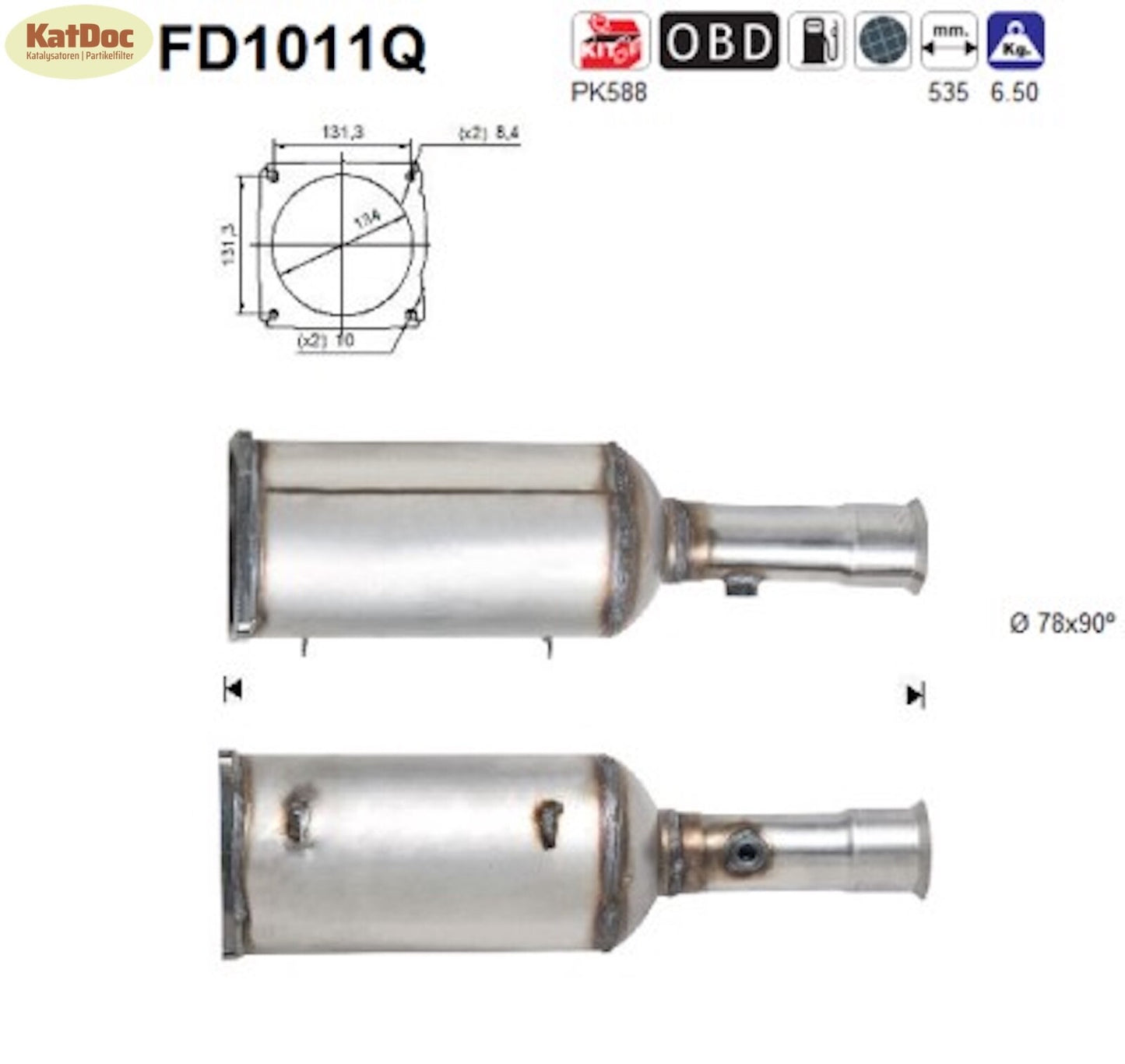 Ruß - Partikelfilter für Citroen C8,Fiat Ulysse, Lancia, Peugeot,Silizium,Euro 4 - KatDoc