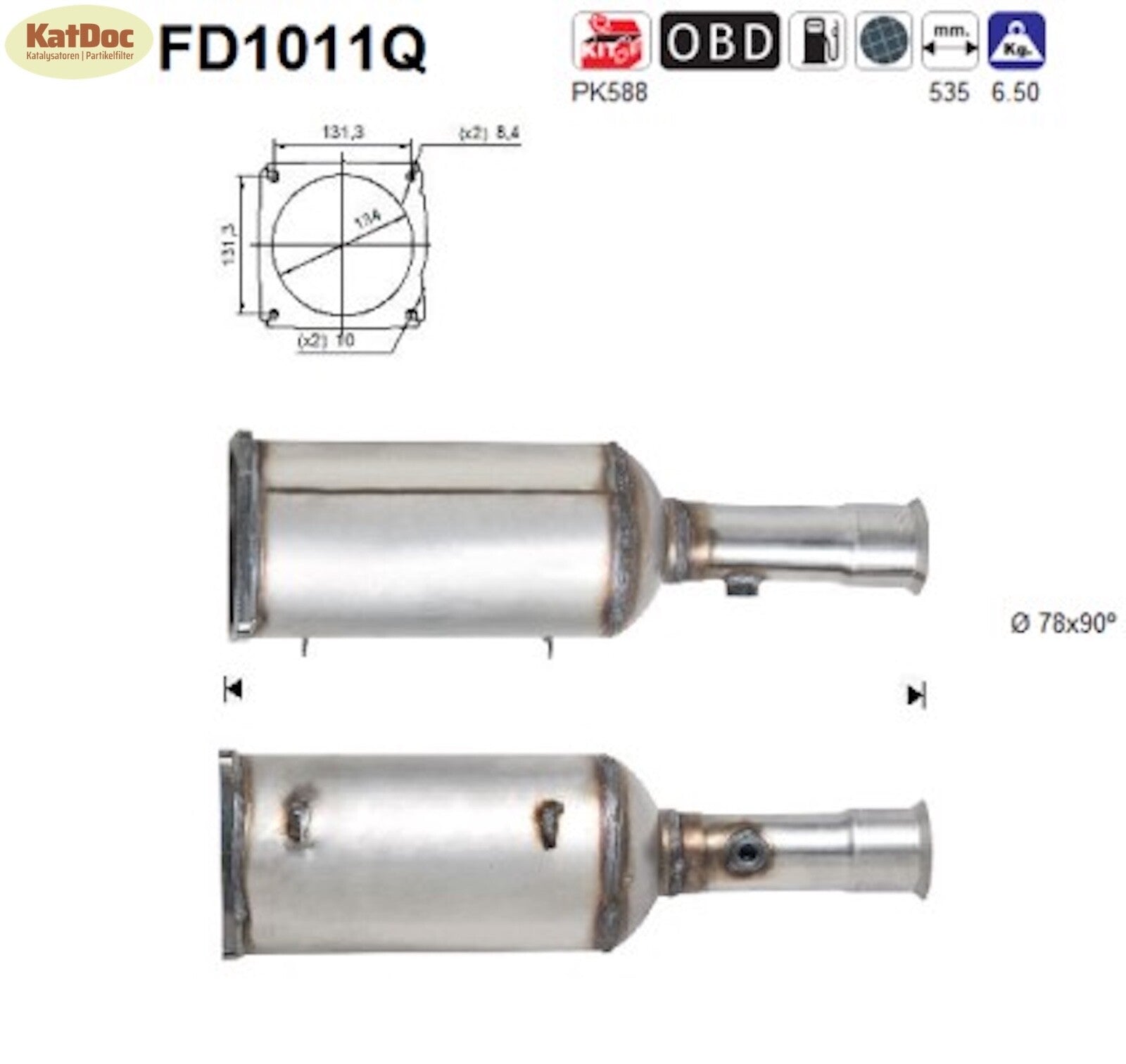 Ruß - Partikelfilter für Citroen C8,Fiat Ulysse, Lancia, Peugeot,Silizium,Euro 4 - KatDoc