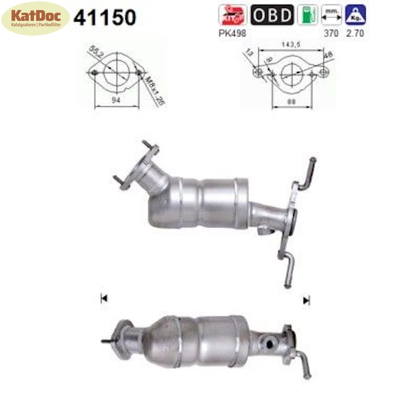 Katalysator Alfa Romeo 147, 1.6/2.0, 16V, T.Spark, 88/110kW, Euro 3 - KatDoc