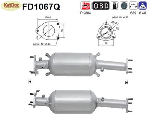 Ruß - Partikelfilter für Honda CR - V, 2.2 i - CTDi, 4WD, 103kW, Silizium, Euro 4 - KatDoc