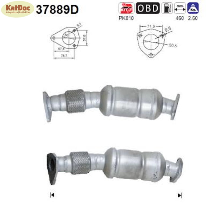 Katalysator für Audi A4/A6, Skoda Superb, VW Passat B5, 1.9 TDI, Euro 3 - KatDoc