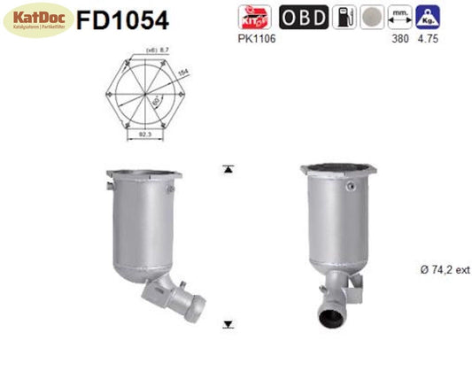 Ruß - Partikelfilter für Mercedes E - Klasse (W211/S211), E220 CDI, 125kW, Euro 4 - KatDoc