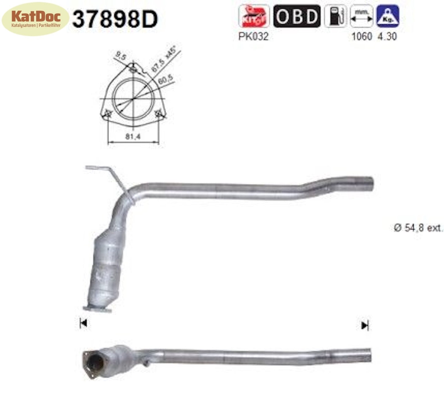 Katalysator für VW T4, 2.5, 65/75kW, Euro 3 - KatDoc