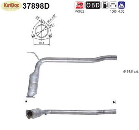 Katalysator für VW T4, 2.5, 65/75kW, Euro 3 - KatDoc