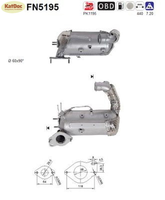 Ruß - Partikelfilter für Dacia, Fiat, Mercedes, Nissan, Renault, Infiniti,Euro 6 - KatDoc