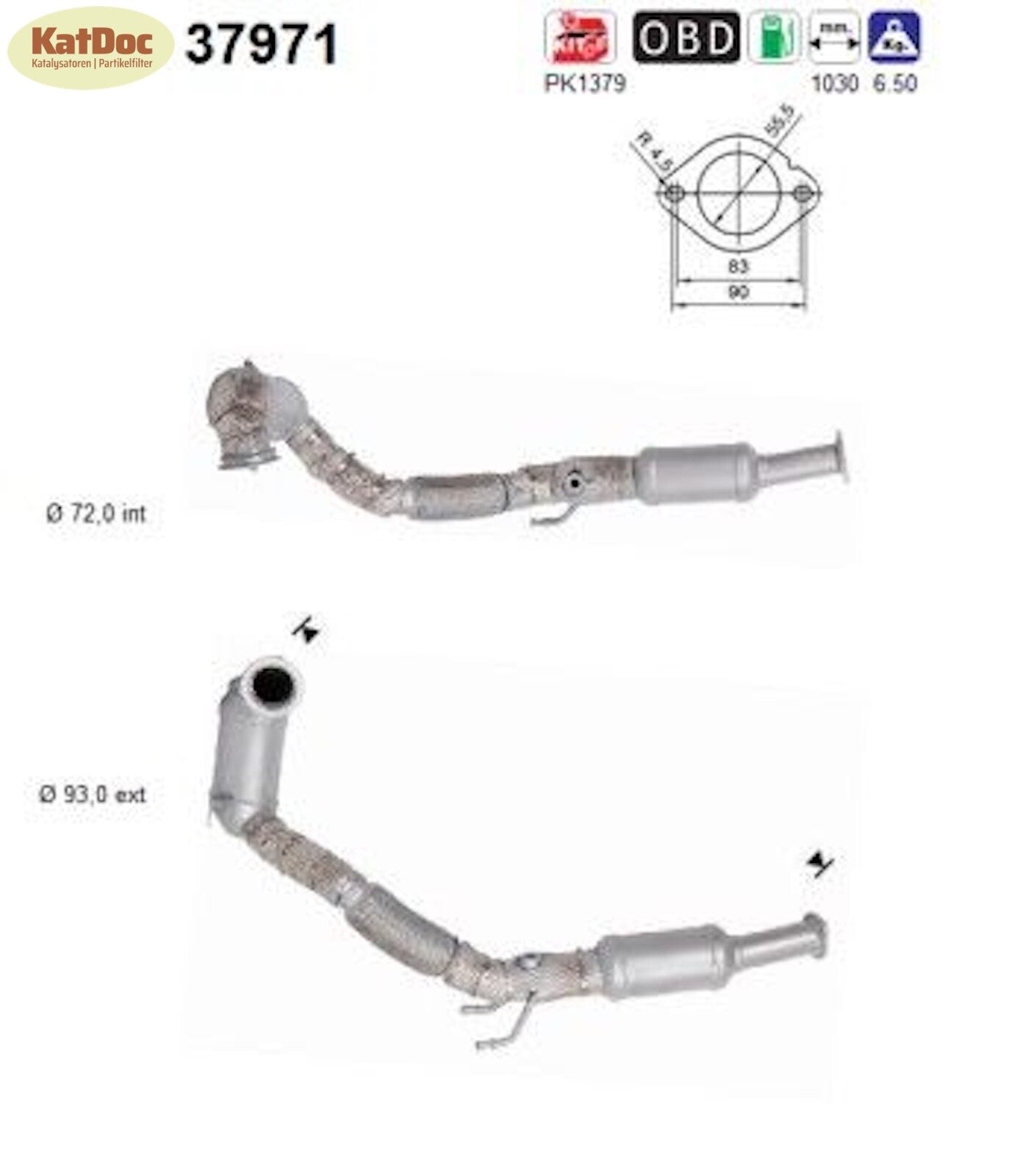 Katalysator Audi A3,VW Passat B8/Golf 7, 1.4, GTE - Hybrid, TFSI, e - tron, Euro 6 - KatDoc