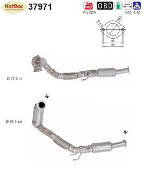 Katalysator Audi A3,VW Passat B8/Golf 7, 1.4, GTE - Hybrid, TFSI, e - tron, Euro 6 - KatDoc
