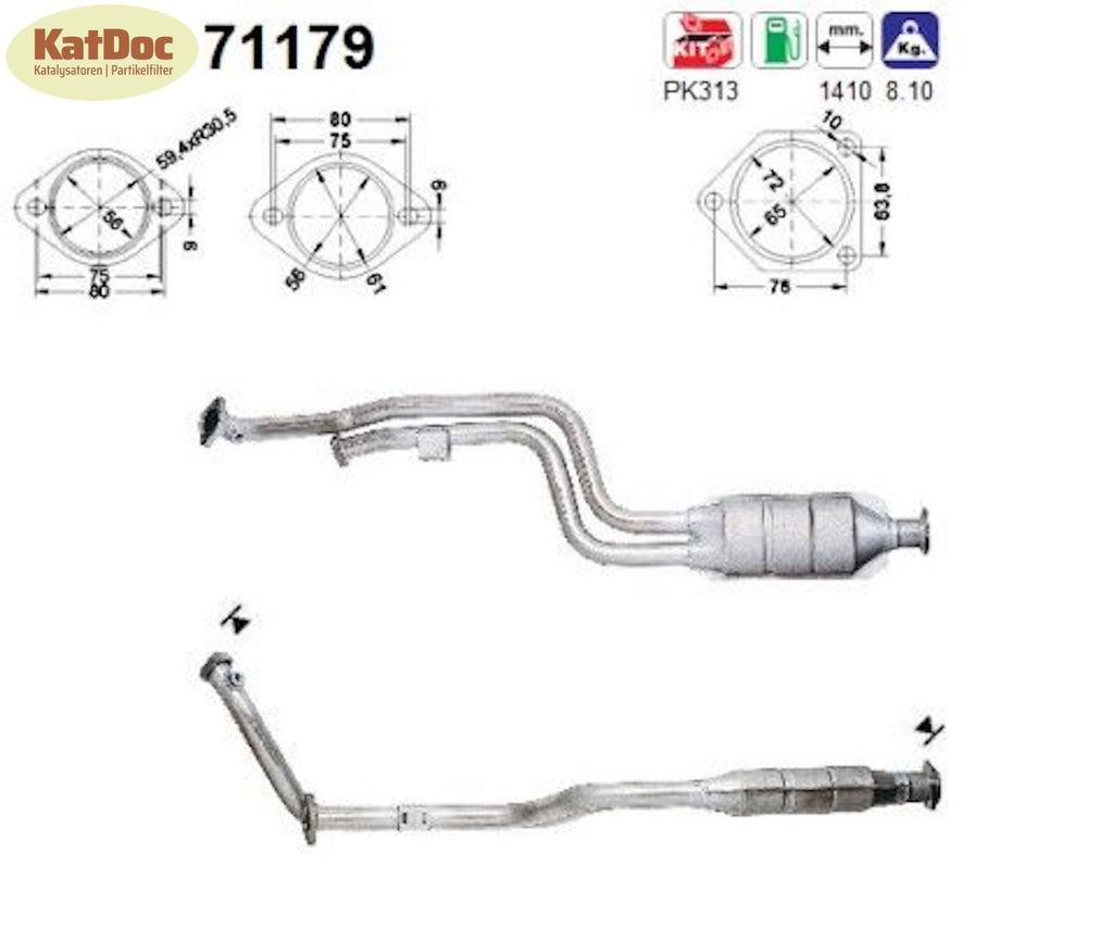 Katalysator für Mercedes C - Klasse C240/280 (W/S202), 2.4/2.8, Euro 1&2 - KatDoc
