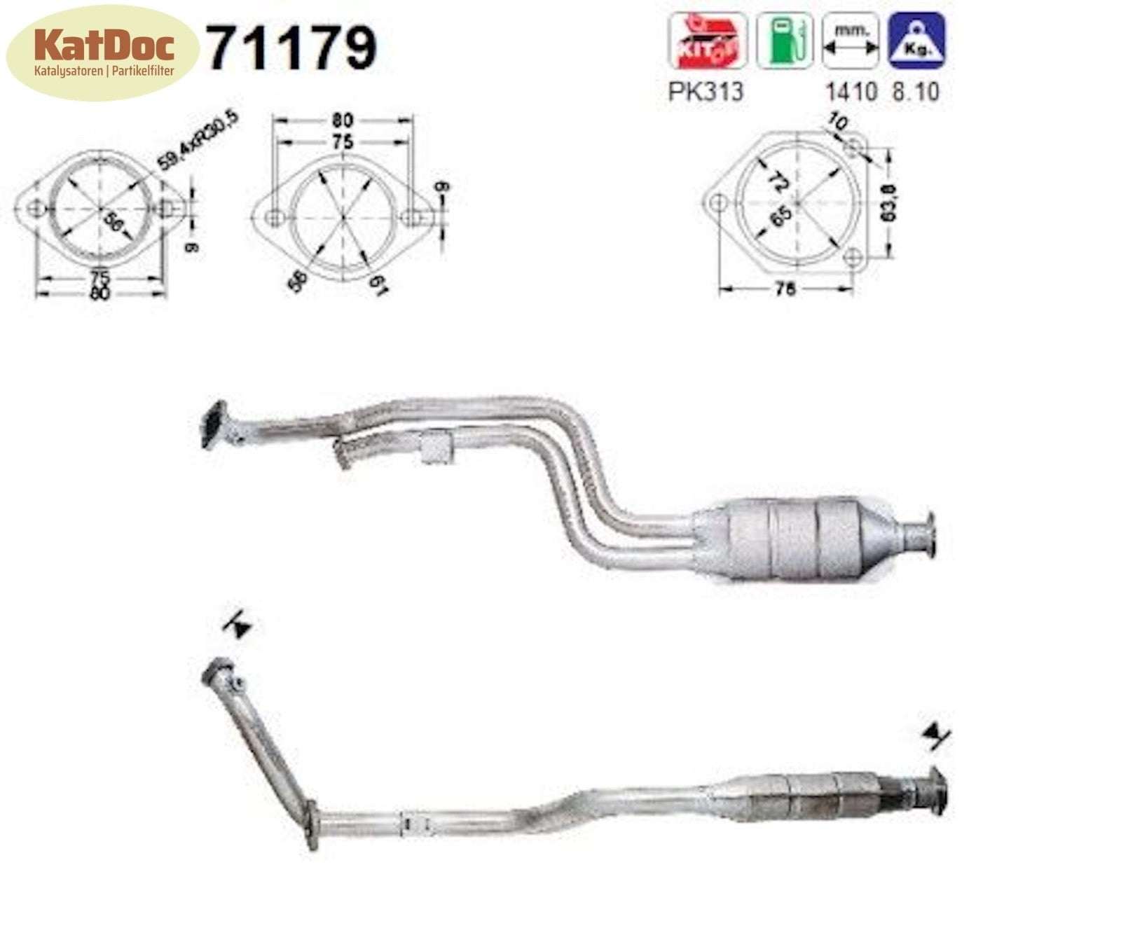 Katalysator für Mercedes C - Klasse C240/280 (W/S202), 2.4/2.8, Euro 1&2 - KatDoc