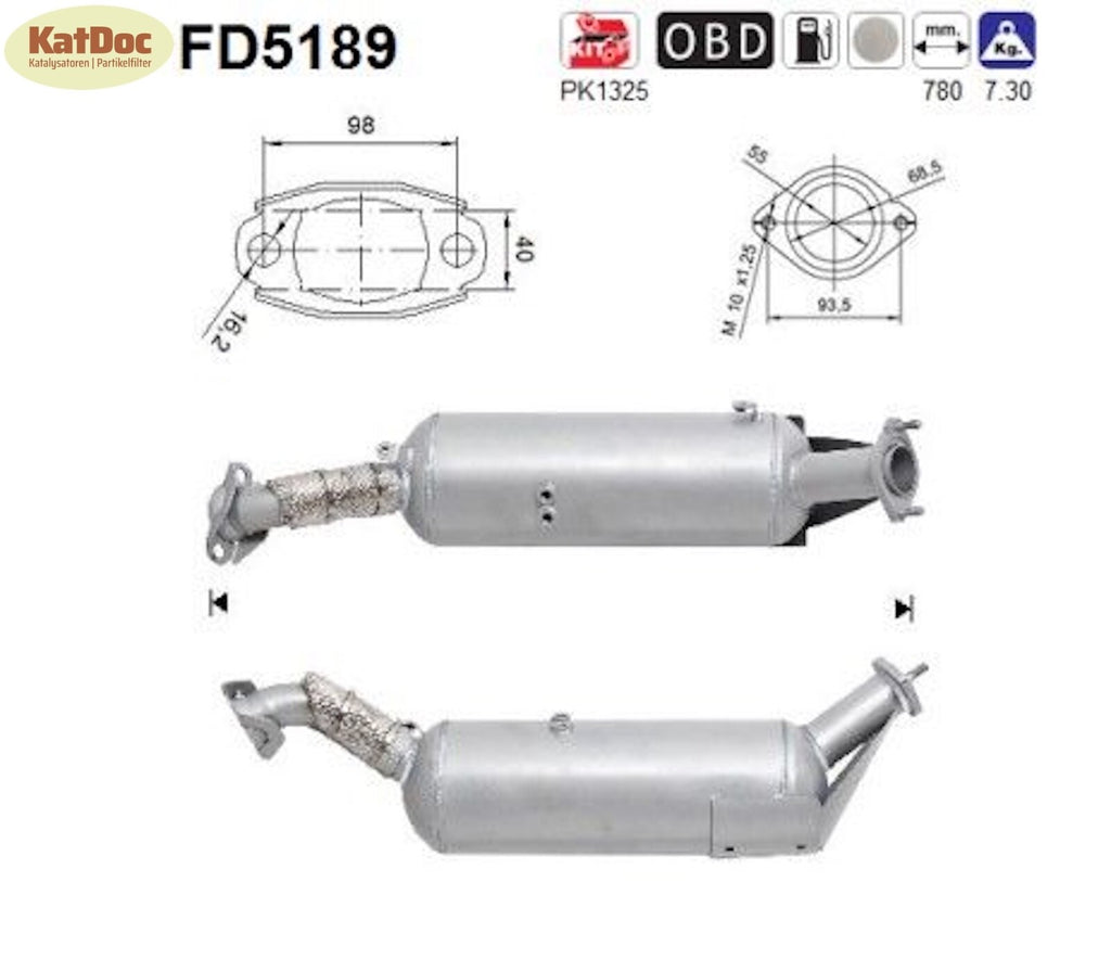 Ruß - Partikelfilter für Suzuki Grand Vitara, 1.9 DDiS, 95kW, Euro 5 - KatDoc
