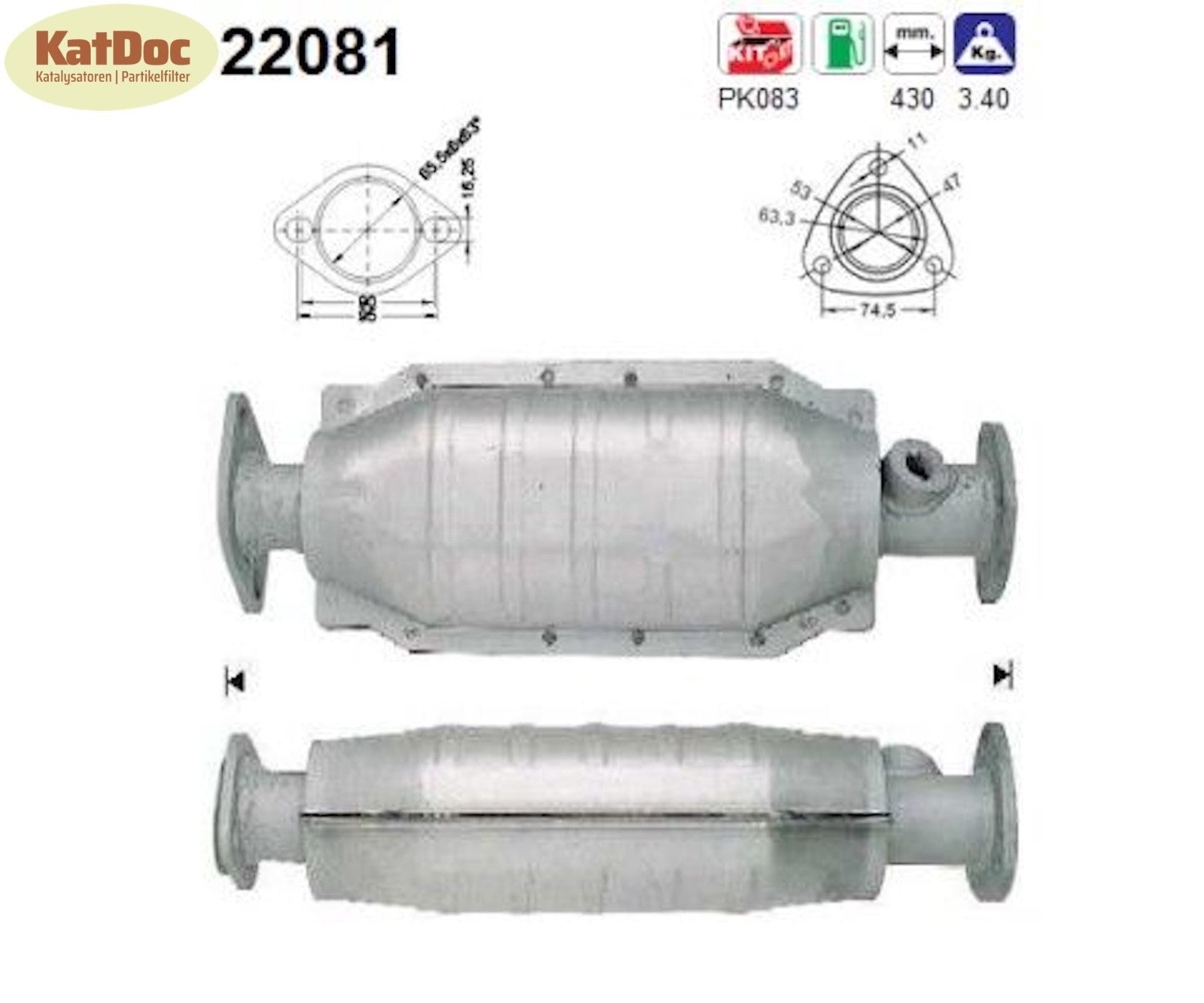 Katalysator Honda Civic VI, 1.4, 55/66kW, Euro 1&2 - KatDoc