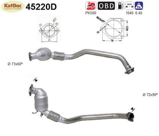Katalysator BMW 3er E46 318/320d, td/Cd, 2.0, 85/110kW, Euro 3 - KatDoc
