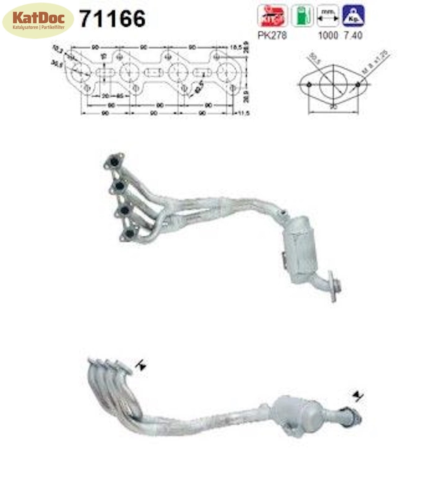 Katalysator für Mercedes A - Klasse (W168), 1.4/1.6/1.9, 60/75/92kW, Euro 1&2 - KatDoc