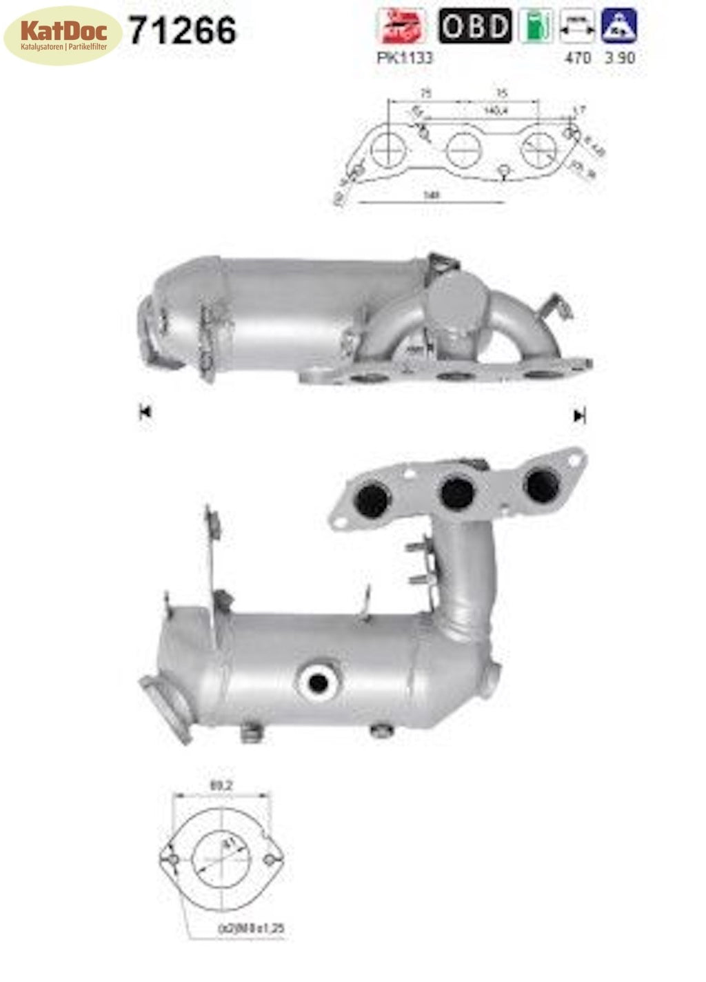 Katalysator für Smart Fortwo, 1.0, 45/52kW, Euro 5 - KatDoc