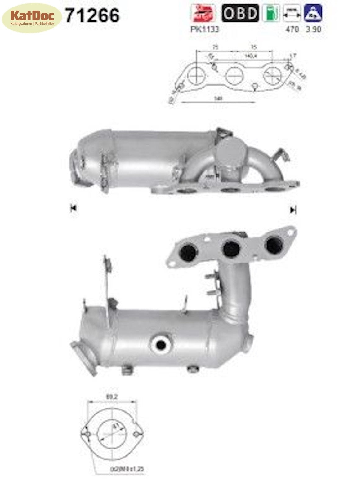 Katalysator für Smart Fortwo, 1.0, 45/52kW, Euro 5 - KatDoc