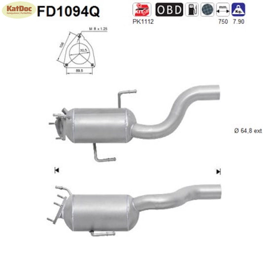 Ruß - Partikelfilter für Audi Q7, VW Touareg, 3.0, TDI, V6, Silizium, Euro 5 - KatDoc