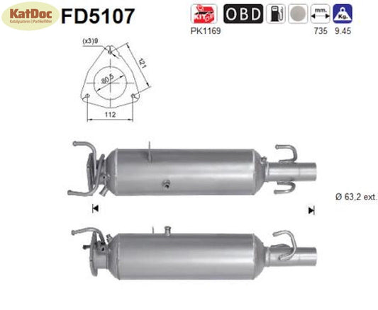 Ruß - Partikelfilter für Citroen Jumper, Fiat Ducato, Peugeot Boxer, 3.0, Euro 5 - KatDoc
