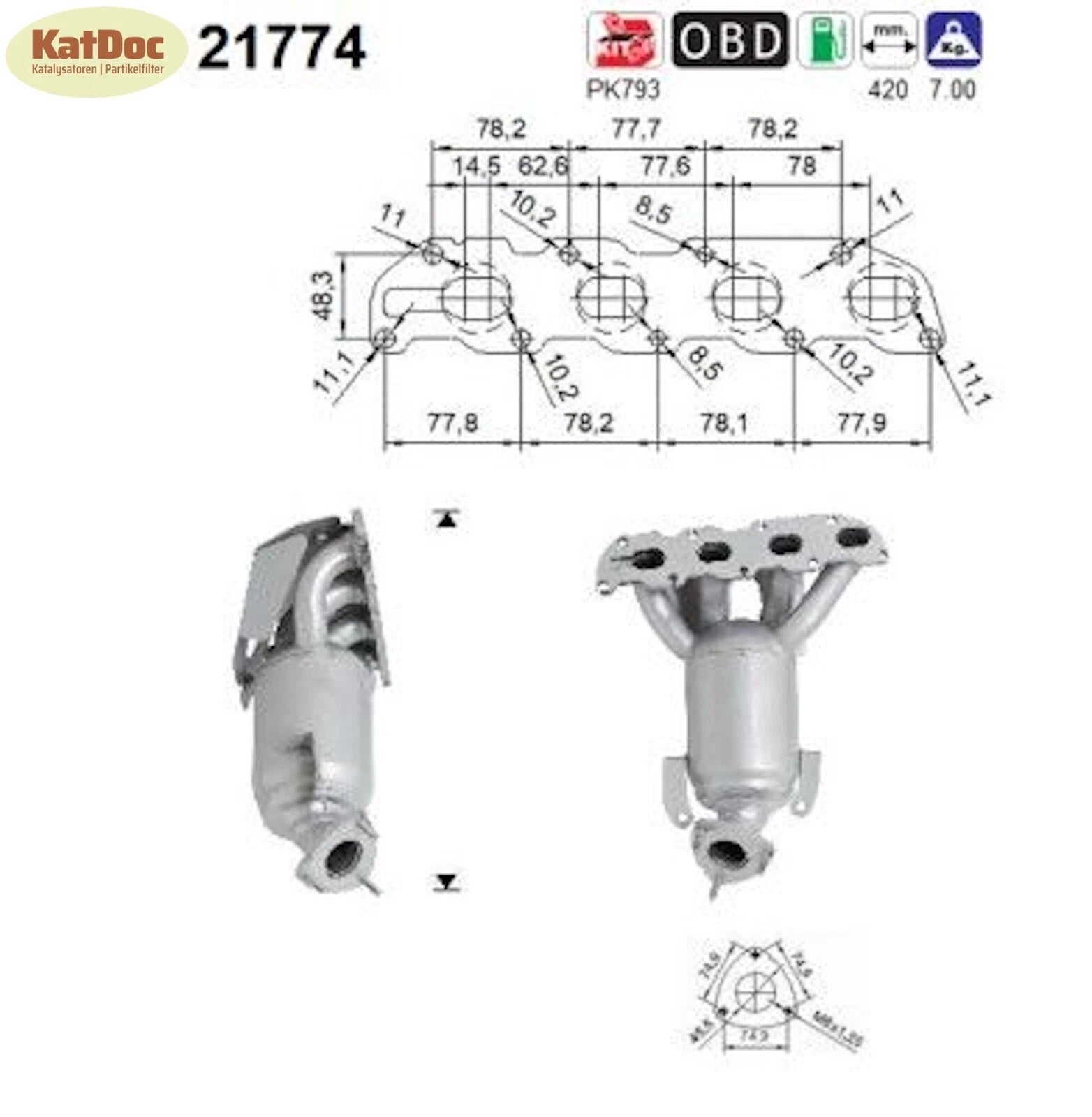 Katalysator für Opel Tigra TwinTop, 1.4, 66kW, Euro 4 - KatDoc