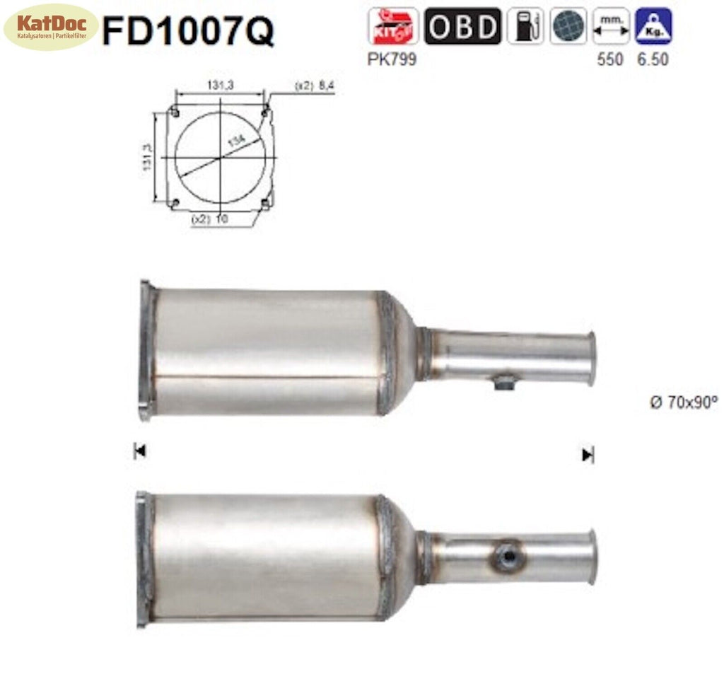 Ruß - Partikelfilter für Citroen C5, Peugeot 407, 2.0 HDi, 100kW,Silizium,Euro 4 - KatDoc