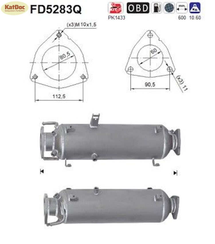 Ruß - Partikelfilter für Iveco Daily, Silizium, Euro 4 - KatDoc