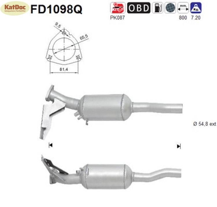 Ruß - Partikelfilter für Audi A6 C6, 2.7/3.0, TDI, quattro, Silizium, Euro 5 - KatDoc