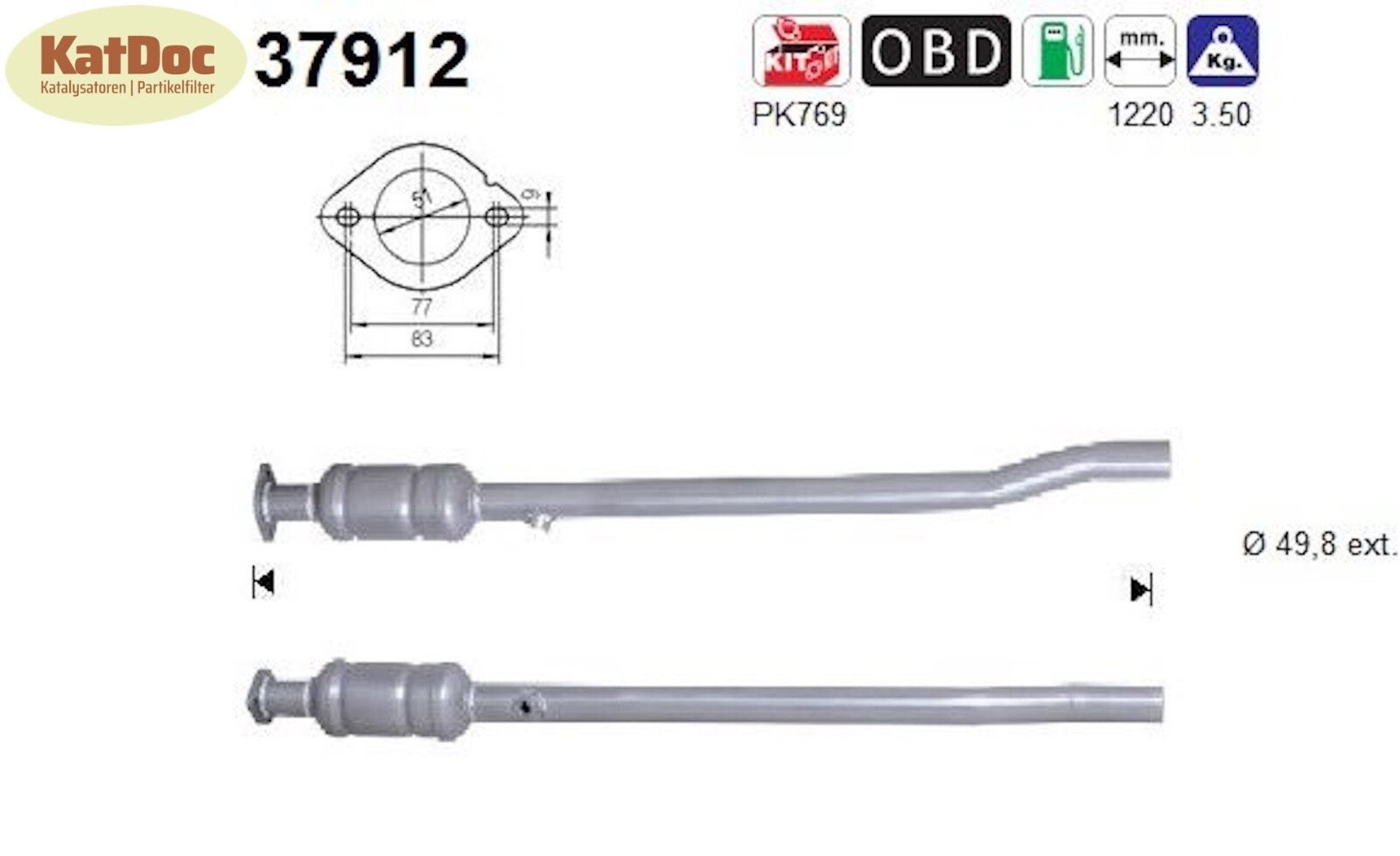 Katalysator Audi A3, Skoda Octavia, VW Touran/Jetta/Golf 5/Eos, 1.6, Euro 4 - KatDoc