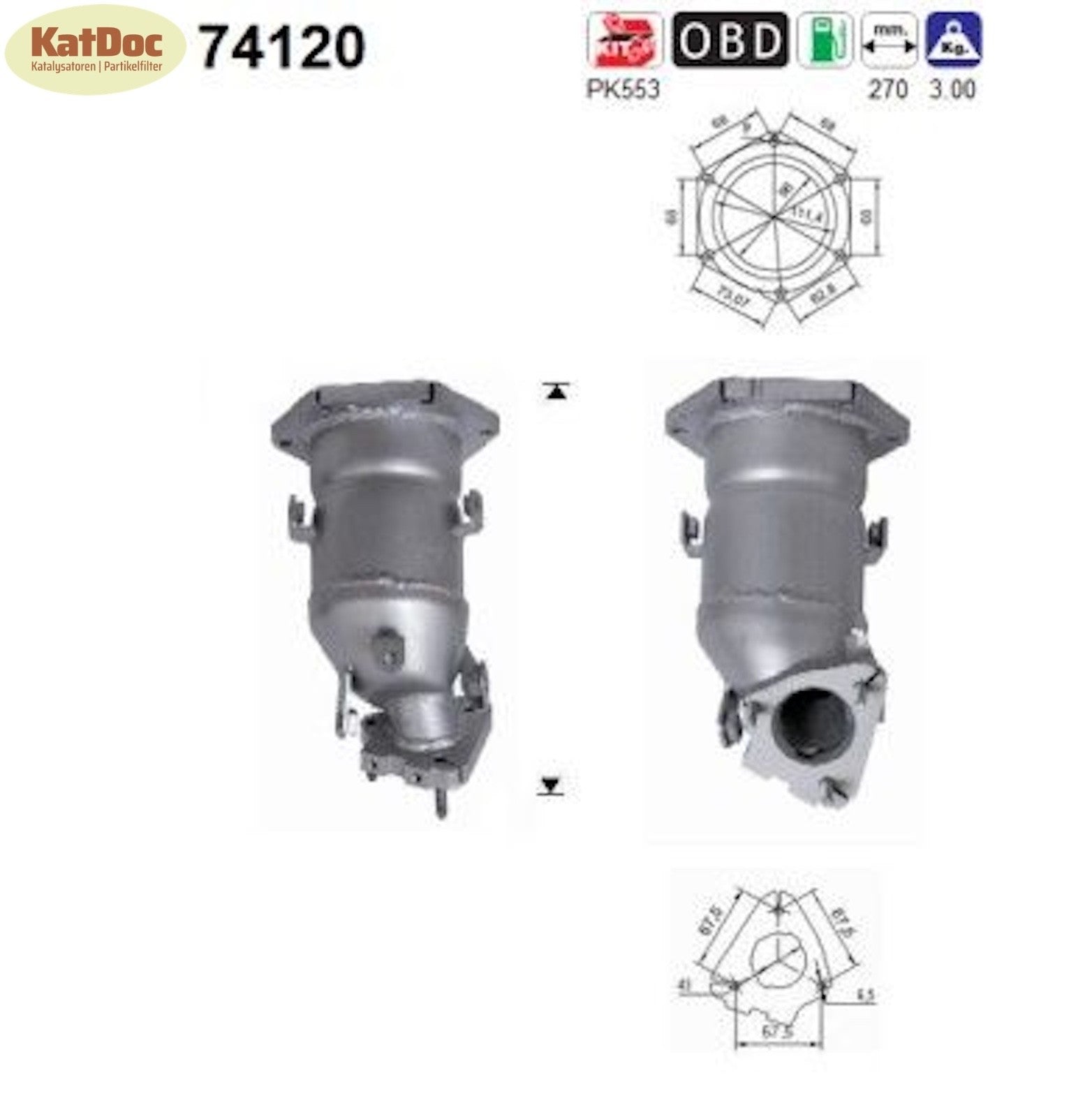 Katalysator Nissan Primera 1.8 16V, 84kW, Euro 3 - KatDoc